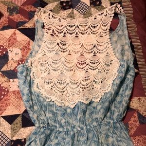 Lace Back Romper